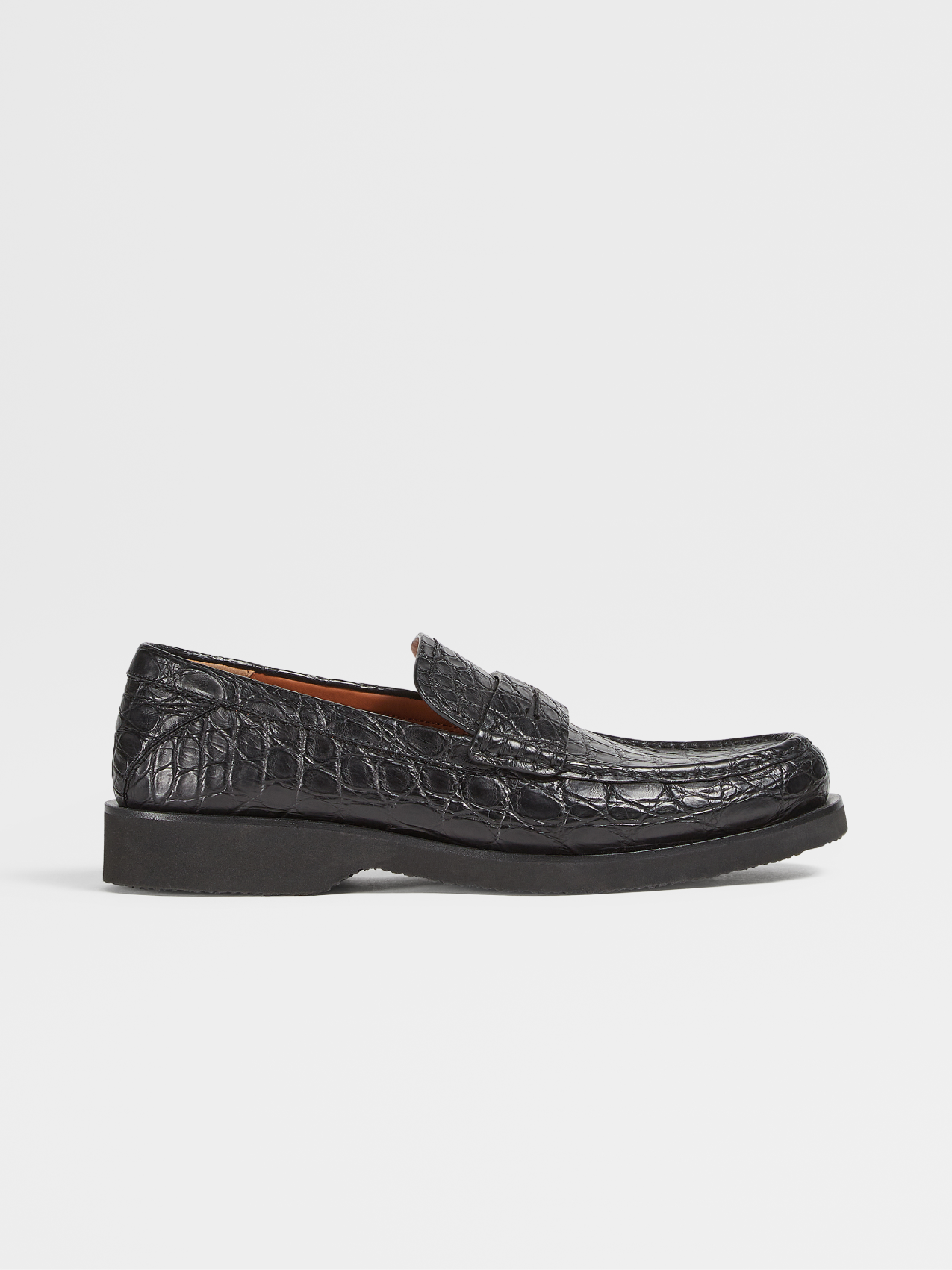 Mocassim X-Lite em Couro de Caimão Preto